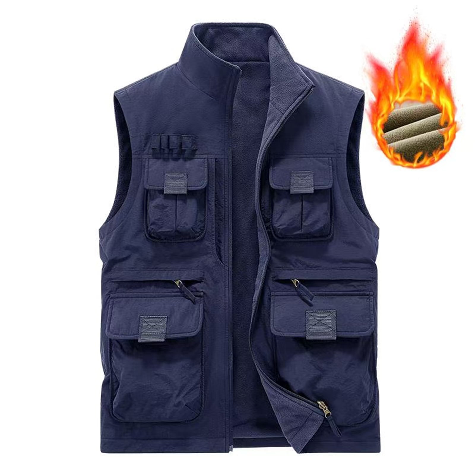 Womens Tank Tops- Cargo Vest for Women Casual Sleeveless Lightweight Outdoor Fishing Safari Travel Photo Vest with Multi Pockets Blue XL