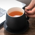 thumbnail image 4 of Maoww Frosted Ceramic Coffee Cup Coasters Elegant Essentials For Home Office Decor Ceramic Mug Set Is Black, 4 of 6