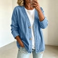 thumbnail image 2 of CAIXIA Denim Jacket For Women Classic Button Front Breathable Stretch Relaxed Fit Lightweight Long Sleeve Cardigan Coat, 2 of 5