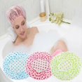thumbnail image 3 of Shower Cap, 3 Pieces Waterproof Shower Cap, Reusable Bathing Caps, for Shower, Spa, Makeup, 3 of 5