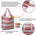 thumbnail image 4 of 5 Pack Foldable Shopping Bag,Red Christmas Folk Pattern Reusable Grocery Bags with Pockets,Large Reusable Tote Bags with Handles Waterproof & Lightweight, 4 of 6