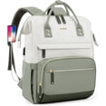 thumbnail image 1 of Mochila para portátil Focdod Women Work de 15.6 pulgadas con puerto USB, color beige, 1 of 8