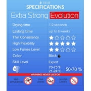 Stacy Lash Extra Strong Evolution Adhesive (0.34 fl.oz / 10 ml) / Black Cyanoacrylate Eyelash Extension Glue / Fast Drying Formula / Professional Use Only