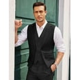 thumbnail image 3 of COOFANDY Men's Layered Suit Vest Business Dress Vests Formal Wedding Waistcoat Slim Fit, 3 of 7