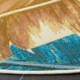 thumbnail image 6 of SAFAVIEH Barbados Banana Leaves Outdoor Area Rug, Gold/Green, 6'6" x 6'6" Round, 6 of 8