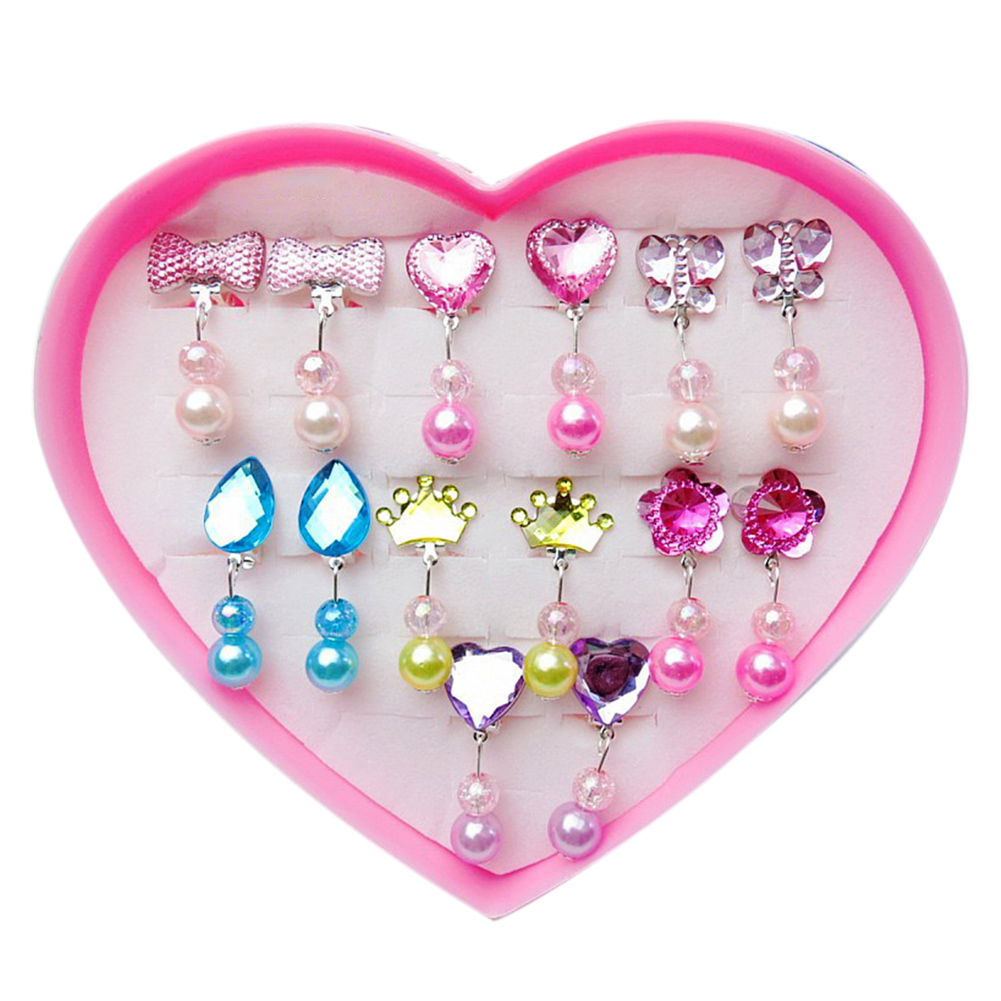 Shulemin - Shulemin 7 Pairs Kids Girls Faux Pearl Dangle Ear Clip 