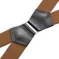 thumbnail image 3 of Buyless Fashion 2 Pack Suspenders for Men - 48" Elastic Adjustable Straps 1 1/4" - X Shape - 5134-2-Camel, 3 of 6