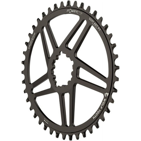 Wolf Tooth Chainring 42t SRAM Elliptical Direct Mount 12-Speed Aluminum Black