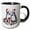 Black/White, variant on 3drose, Cute Image of Watercolor Christmas Penguins and Gifts, 15oz Two-tone Blue Mug