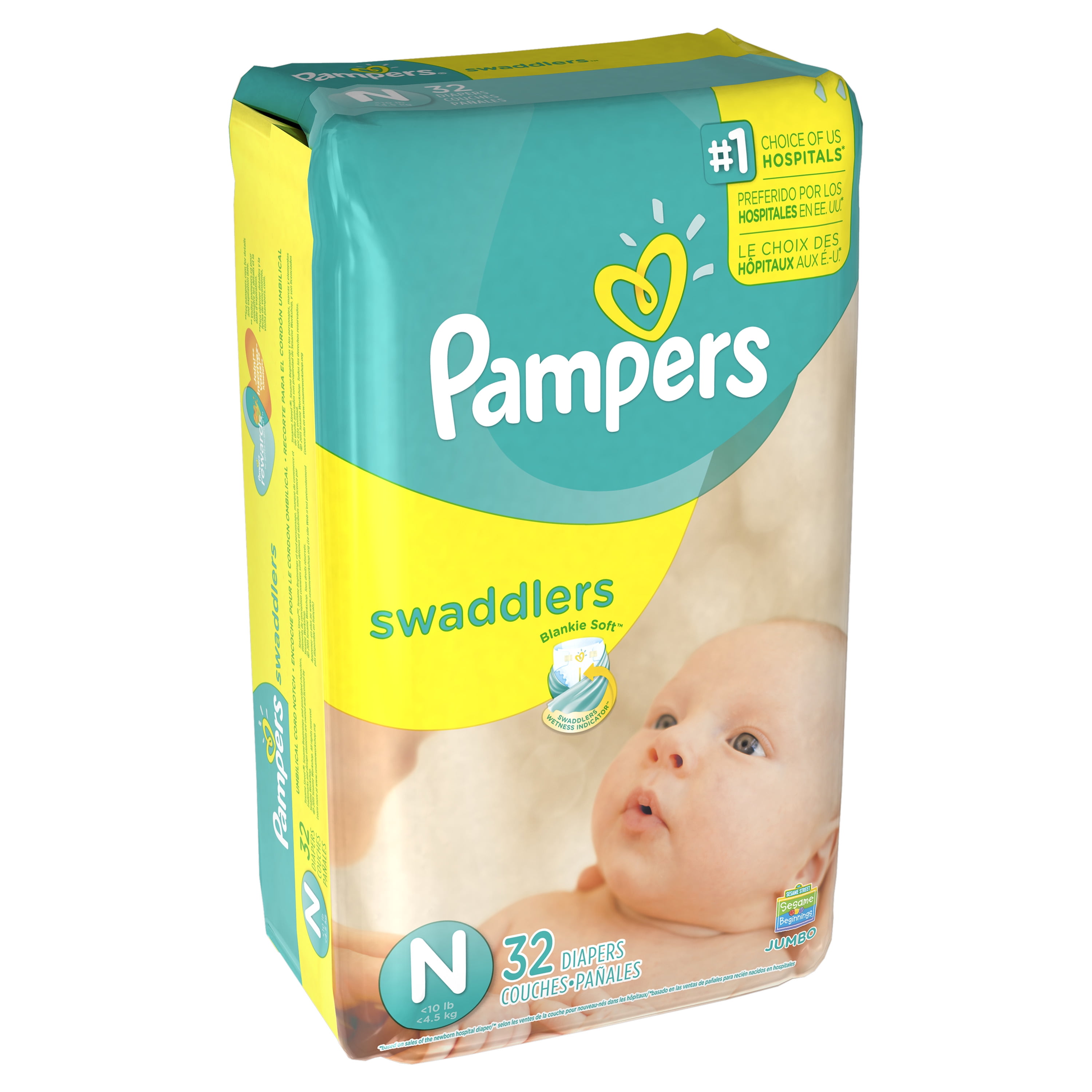 Pampers Swaddlers Newborn Diapers Size N 31 Count 