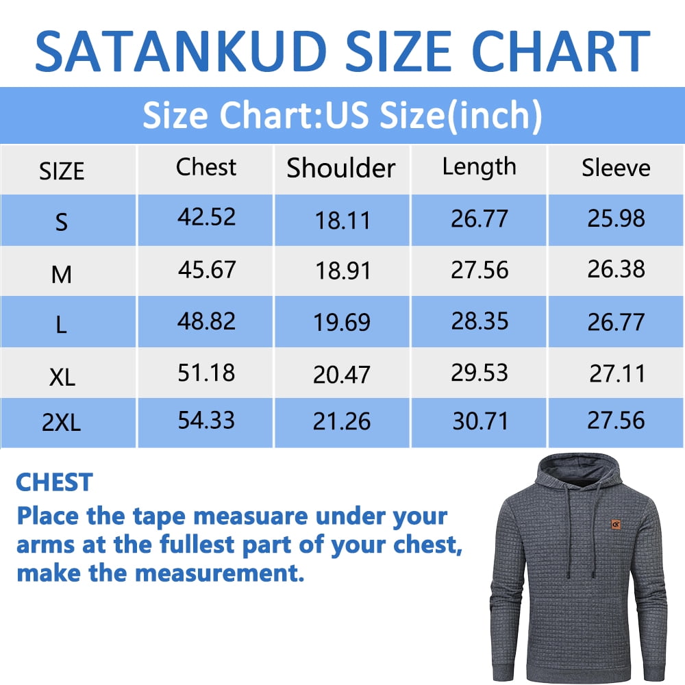Satankud Men's Pullover Hoodies Plaid Jacquard Weave Long Sleeve Drawstring Hipster Casual Hooded Sweatshirts with Kanga Navyblue M