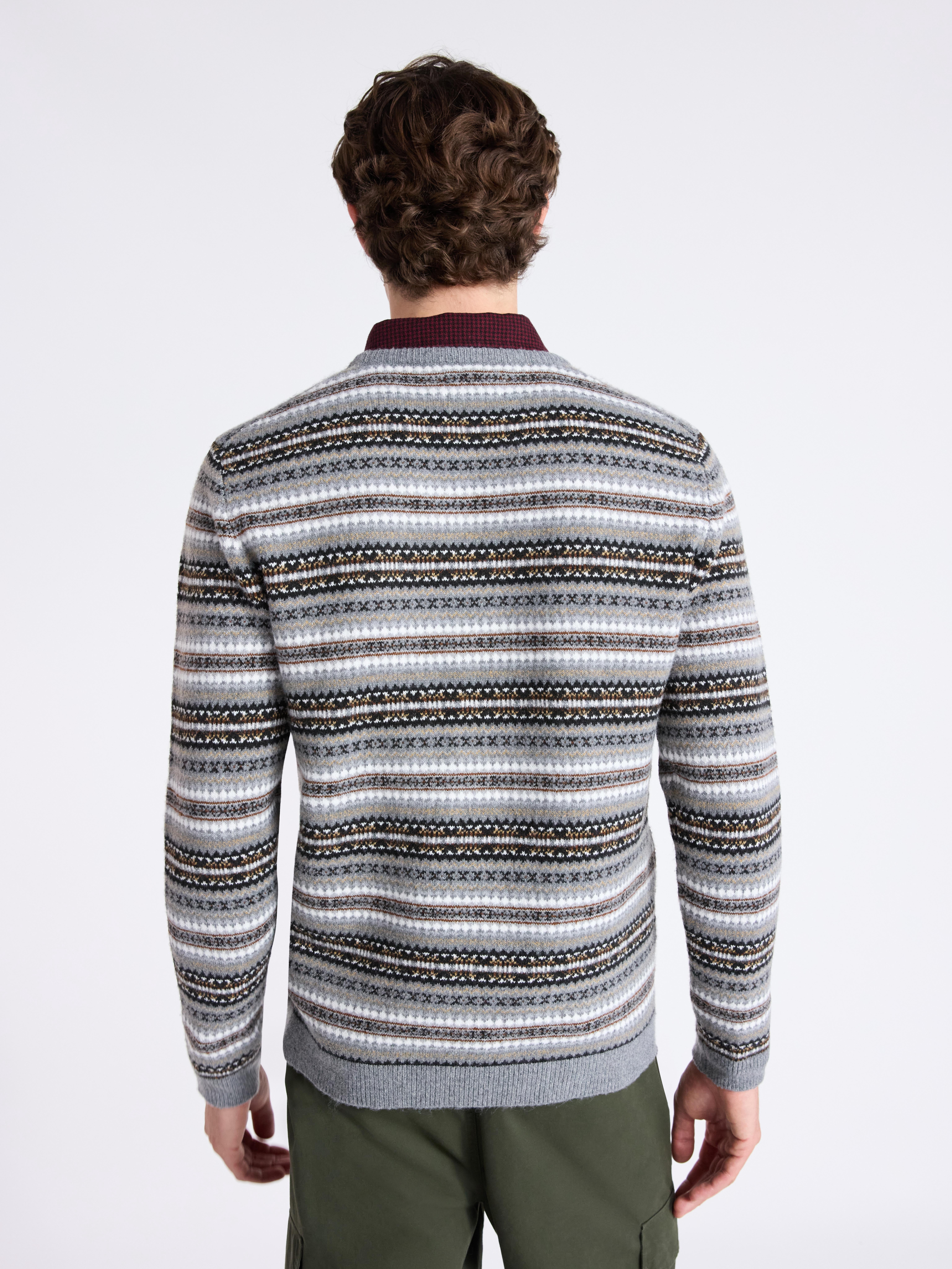Free Assembly Men's Fair Isle Sweater with Long Sleeves, Size XS-3XL