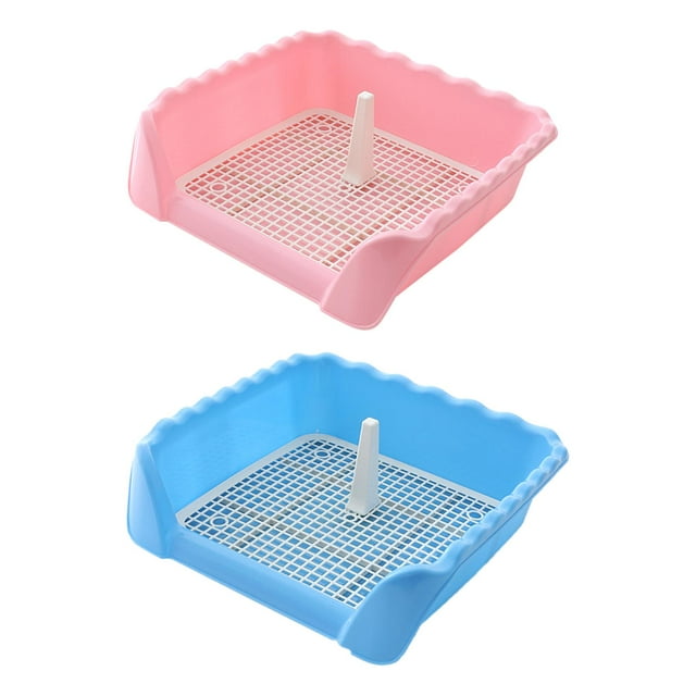 2 piezas de bandeja de entrenamiento para inodoro de perros y gatos para interiores Rosa Pequeño Azul Pequeño