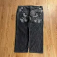 thumbnail image 5 of Street Y2K-pantalones vaqueros rectos bordados para mujer, pantalón holgado informal de gran tamaño, de pierna ancha, estilo Hip Hop y Punk, Harajuku, novedad, 5 of 5