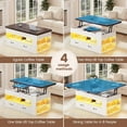 thumbnail image 5 of Itaar Lift Top Coffee Table, 4 in 1 Coffee Tables with Storage and Hidden Compartment, Farmhouse Coffee Table with 2 Fabric Drawers & LED Light for Living Room, White, 5 of 9