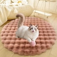 thumbnail image 4 of Lanola Deluxe Plush Dog Crate Beds, Washable Soft Shaggy Round Cat Sleeping Mat Pad, Kitten Supplies for Indoor Pets, Anti-Slip Area Rugs for Living Room Bedroom(Gray,15in), 4 of 7