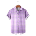 thumbnail image 6 of SAWOBUUN Mens Plaid Button Down Shirt Short Sleeve Casual Summer Dress Shirs Lightweight Beach Vacation Tops, 6 of 7