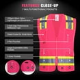 thumbnail image 7 of ProtectX High Visibility Reflective Safety Vest for Men Women Hi Vis Work Construction Vest with Pockets Class 2 Pink 4X-Large, 7 of 7