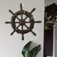 thumbnail image 4 of Nautical Boat Steering Wall Decor Figurine Craft Ship Rudder Shaped for Bathroom 34cm, 4 of 7