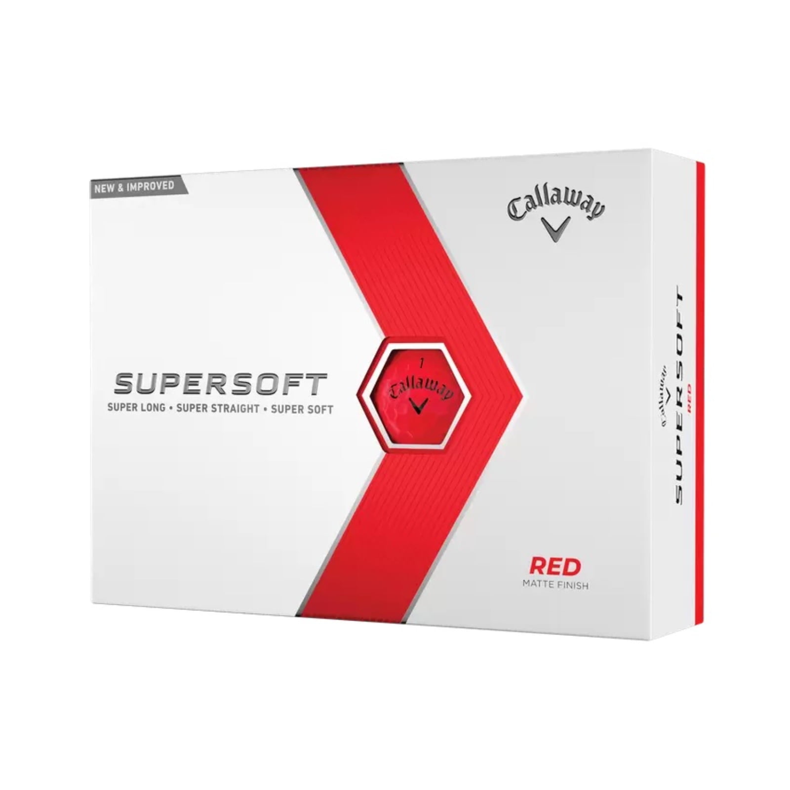 (2 pack) Callaway Golf 2023 SuperSoft Golf Balls 12-pack, Red