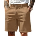 thumbnail image 2 of CIAKGIAF Mens Shorts Fashion Button Golf Shorts Men Zipper Thin with Pockets Straight Leg Cargo Khaki for S, 2 of 5