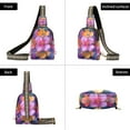 thumbnail image 7 of FORMRS Womens Crossbody Sling Bag Travel Daypack Shoulder Chest Backpack, Large Purple Flowers, 7 of 7