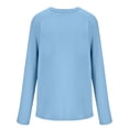 thumbnail image 3 of DuoJiaJ Womens Long Sleeve Top, Crew Neck Solid Color Sun Athletic Top Blue XL, 3 of 5