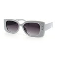 thumbnail image 3 of Womens Star Stud Rectangle Mod Thick Temple Plastic Retro Sunglasses Light Grey - Smoke, 3 of 5
