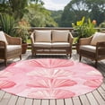 thumbnail image 5 of Pink Seashell Round Area&nbsp;Rug 6ft Summer Coastal Watercolor Cute Non-Slip&nbsp;Washable Circle Rugs Soft Felt Indoor Floor Mat for Bedroom Kitchen Living Room Bathroom, 5 of 9