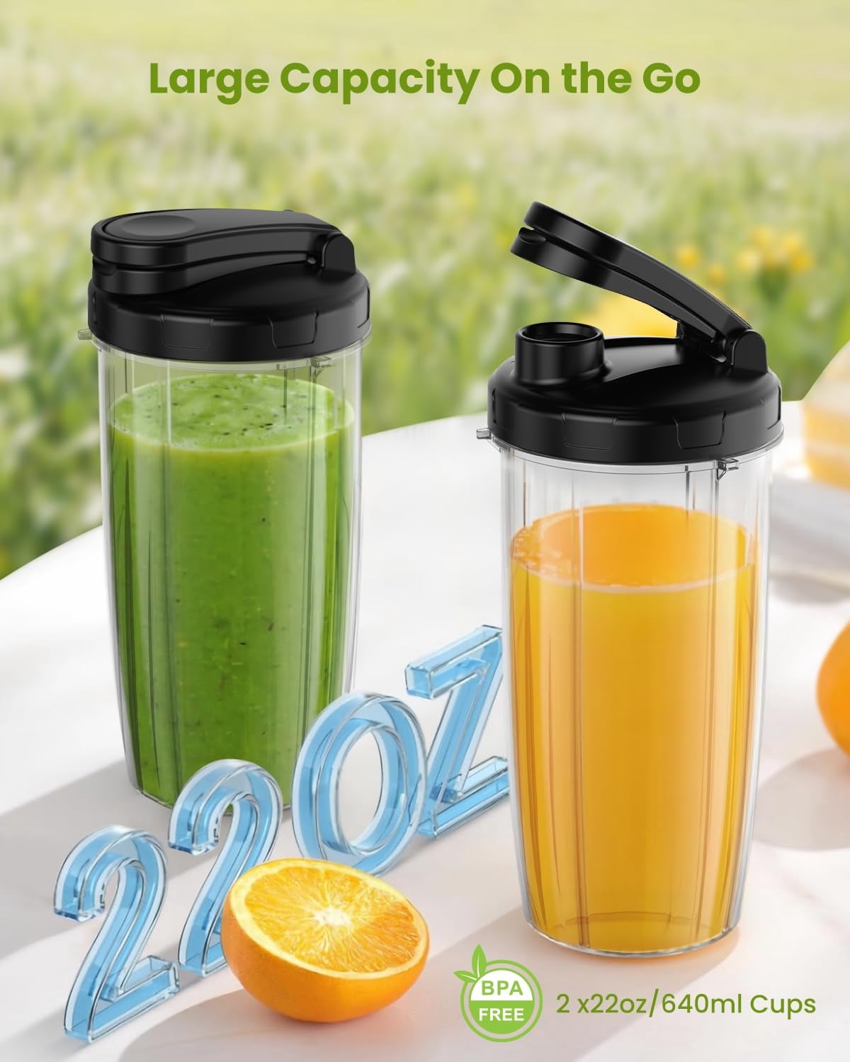 Blenders for Smoothie, 900W Personal Blender for Shakes and Smoothies with 2 * 22oz BPA Free Portable Cups, Small Juicer for Protein Shake, Baby Food, Frozen Drink