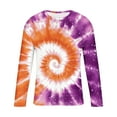 thumbnail image 5 of PNTUTB Men's Fashion Tie-dye Print Casual Crew Neck Pullover Long Sleeve Comfortable Breathable Tops, 5 of 6
