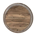 thumbnail image 4 of 37 Inch Round Coffee Table, Drum Shape, Mango and Sheesham Wood, Brown, 4 of 5