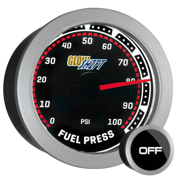 GlowShift | 2-1/16 (52mm) Tinted Series 100 PSI Fuel Pressure Gauge for Cars and Trucks