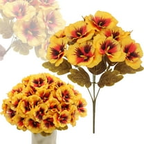Adapan 1PC Pansy Small Wild Flower Artificial Plants Outdoor Bundles,Faux Silk Mixed Pansies Flowers ,No Fade for Porch Patio Garden Wedding Kitchen Table Centerpieces Decor,orange,A