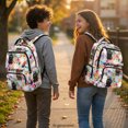 thumbnail image 3 of Chririnla Cats Floral Print School Bag with Padded Straps Large Capacity Book Bag, Breathable 17 Inch Bookbag for Travel Middle School Primary School, 3 of 10