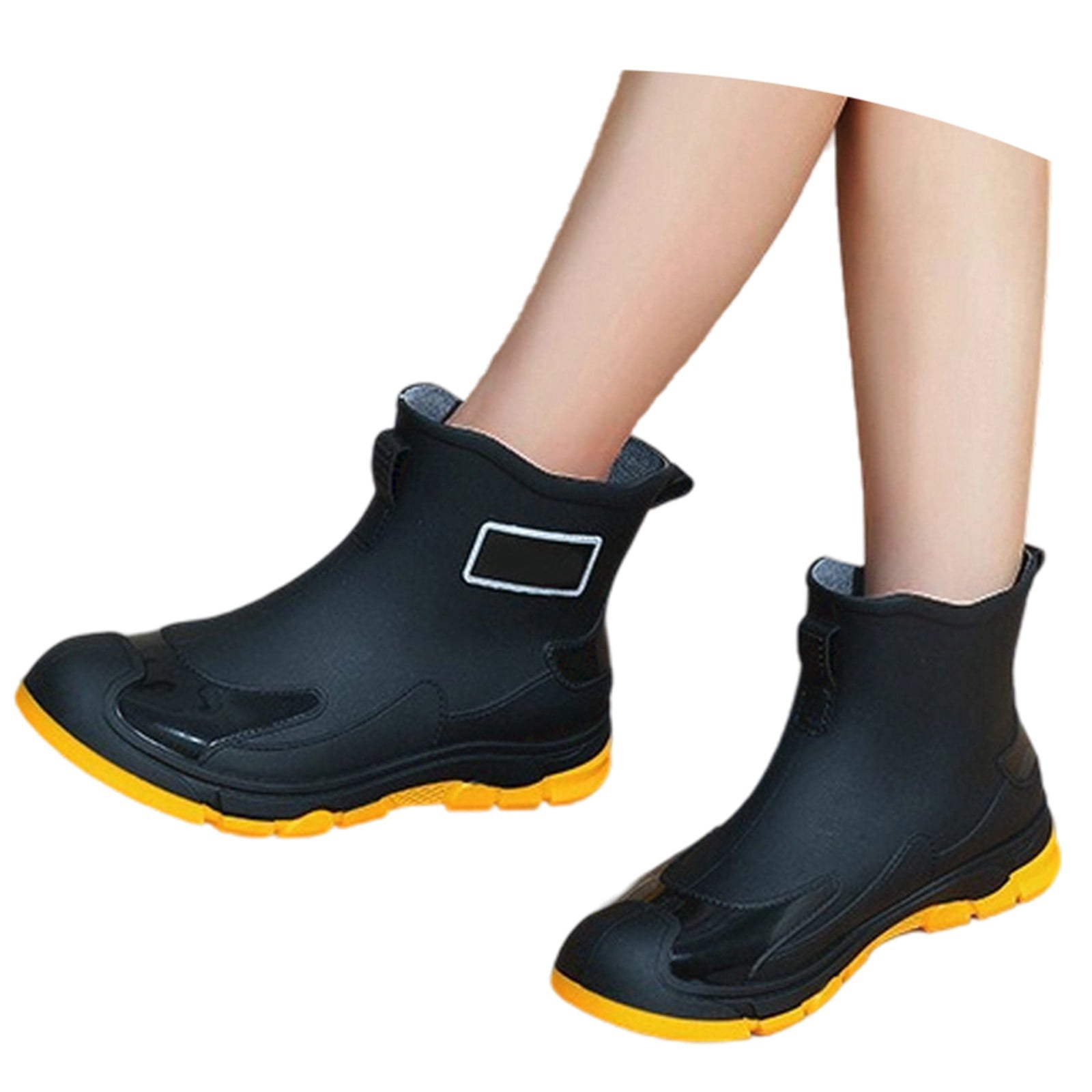 Safufu Fashionable Women's Rain Shoes Summer Short Ankle Boots Casual Footwear For Everyday Use comfortable for all seasonYellow