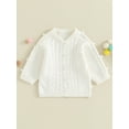 thumbnail image 2 of xiaxaixu Infant Baby Boy Girl Knitting Cardigan, Solid Color Round-Neck Long Sleeve Button Closure Sweater Coat for Autumn, 2 of 9