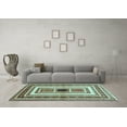 thumbnail image 3 of Ahgly Company Indoor Square Abstract Light Blue Contemporary Area Rugs, 5' Square, 3 of 4