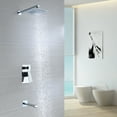 thumbnail image 3 of SUMERAIN Modern 8" Square Rain Shower System, Single-Handle Wall-Mount Tub and Shower Faucet with Pressure Balance Valve, Brass Construction, Chrome, 3 of 7