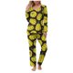 thumbnail image 2 of Puntoco Mujer Otoño Moda Casual Impreso Con Cuello En V Manga Larga + Pantalones Traje Amarillo Xl, 2 of 5