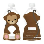 Squooshi Reusable Food Pouch | Large 6 Pack | Monkey