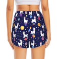 thumbnail image 4 of Running Shorts for Women, Cute Alpaca Starry Sky Planet Workout Athletic Shorts with Pockets, Lounge Yoga Shorts Women, 4 of 7