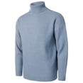 thumbnail image 5 of Gibobby Suéter para hombre Suéter de algodón trenzado con cuello redondo para hombre, suéter casual de manga larga para otoño(Azul,Grande), 5 of 5