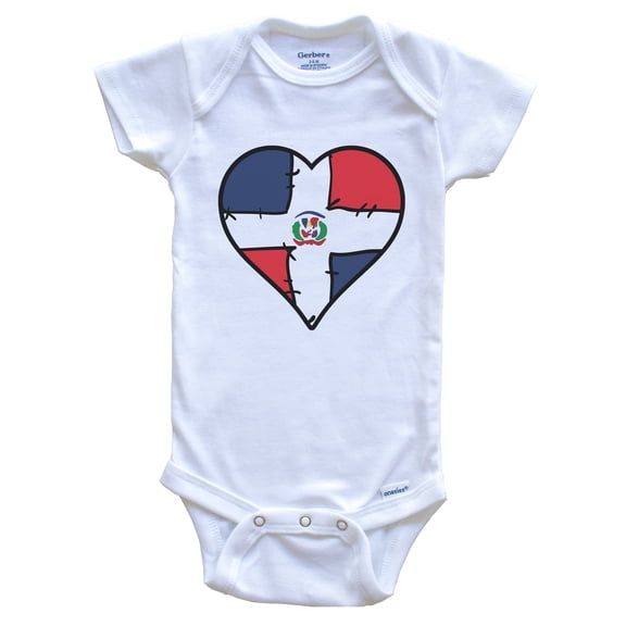 Dominican Republic Heart Dominican Flag Baby Bodysuit