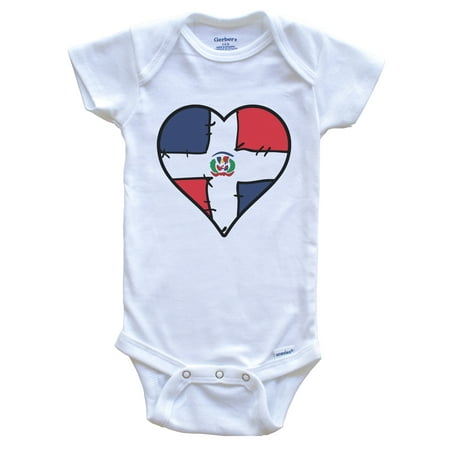 

Dominican Republic Heart Dominican Flag Baby Bodysuit