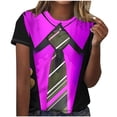 thumbnail image 2 of Puntoco Liquidación de camisetas cortas para mujer, nueva camiseta estampada informal de moda para mujer, camiseta de manga corta con cuello redondo, 2 of 4