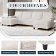 thumbnail image 2 of Walsunny U-Shaped Sectional Sofa Couch, 4 Seat U Shaped Oversized Clearance Sofa Set with Double Chaise for Living Room, White, 2 of 9