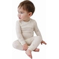 thumbnail image 2 of Tealbee Toddler Pajamas 2 Piece Set 12M–4T – Snug Fit Long Sleeve TENCEL Modal, No Itch Seams, Soft Kids PJs - 3T-4T - Seashell, 2 of 10