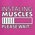 thumbnail image 5 of Wild Bobby Installing Muscles Please Waitâ€¦ Gym/Workout Women Graphic Long Sleeve Tee, Fuschia, Medium, 5 of 5