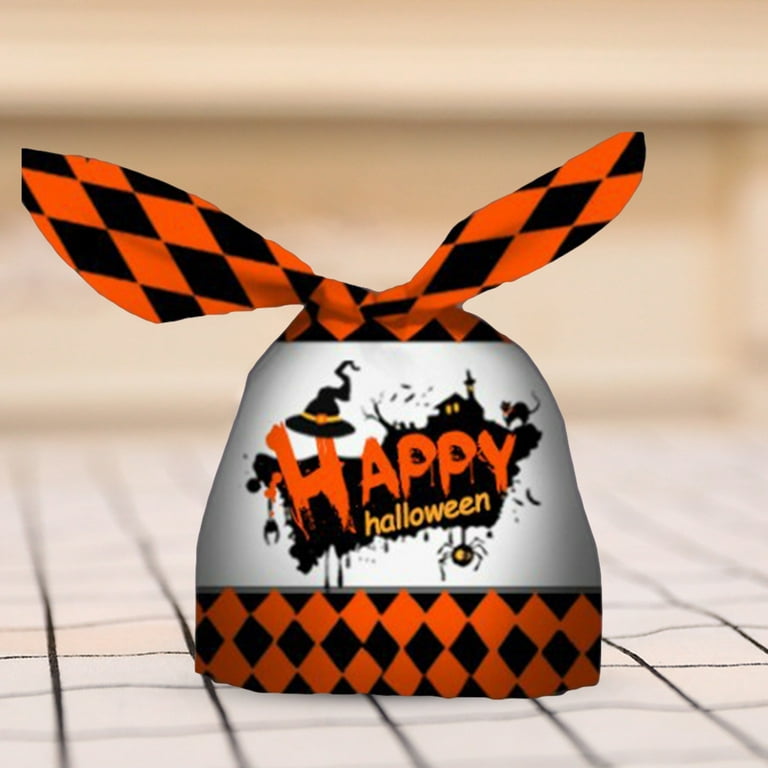 Happy date 50Pcs Halloween Treat Bags Candy Bags for Halloween Party,  Halloween Candy Bags for Kids Trick or Treat, Plastic Small Halloween Goodie  Bags Halloween Party Favor Bags Party Supplies 